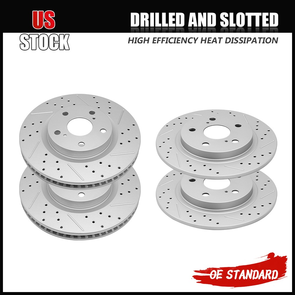 Front And Rear Brake Disc Rotors Set for 2009 – 2013 Pontiac Vibe Toyota Matrix