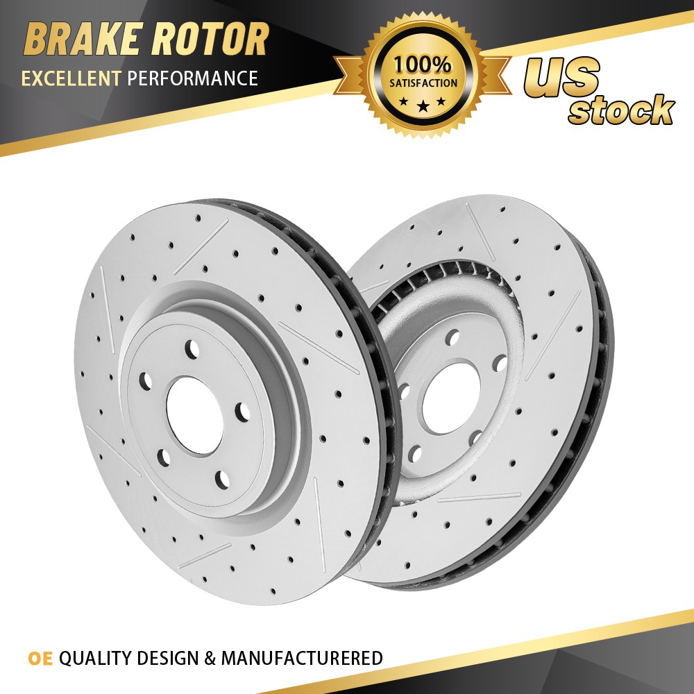 14.96 inch Front Drilled Slotted Brake Rotors for Jeep, Grand Cherokee 2011-2020