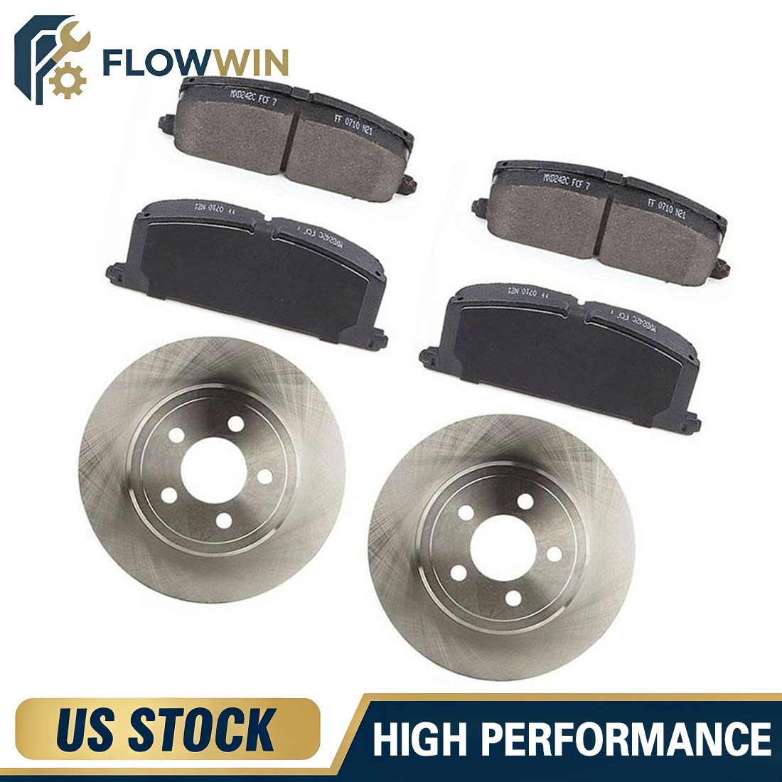 Front Brake Rotors Ceramic Brake Pads for 1983-1986 Toyota Camry