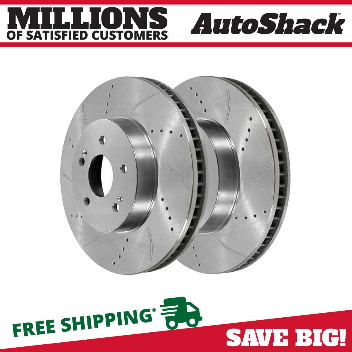 Front Drilled Brake Rotors Pair 2 for Hyundai Veloster Elantra GT Kia Soul Forte
