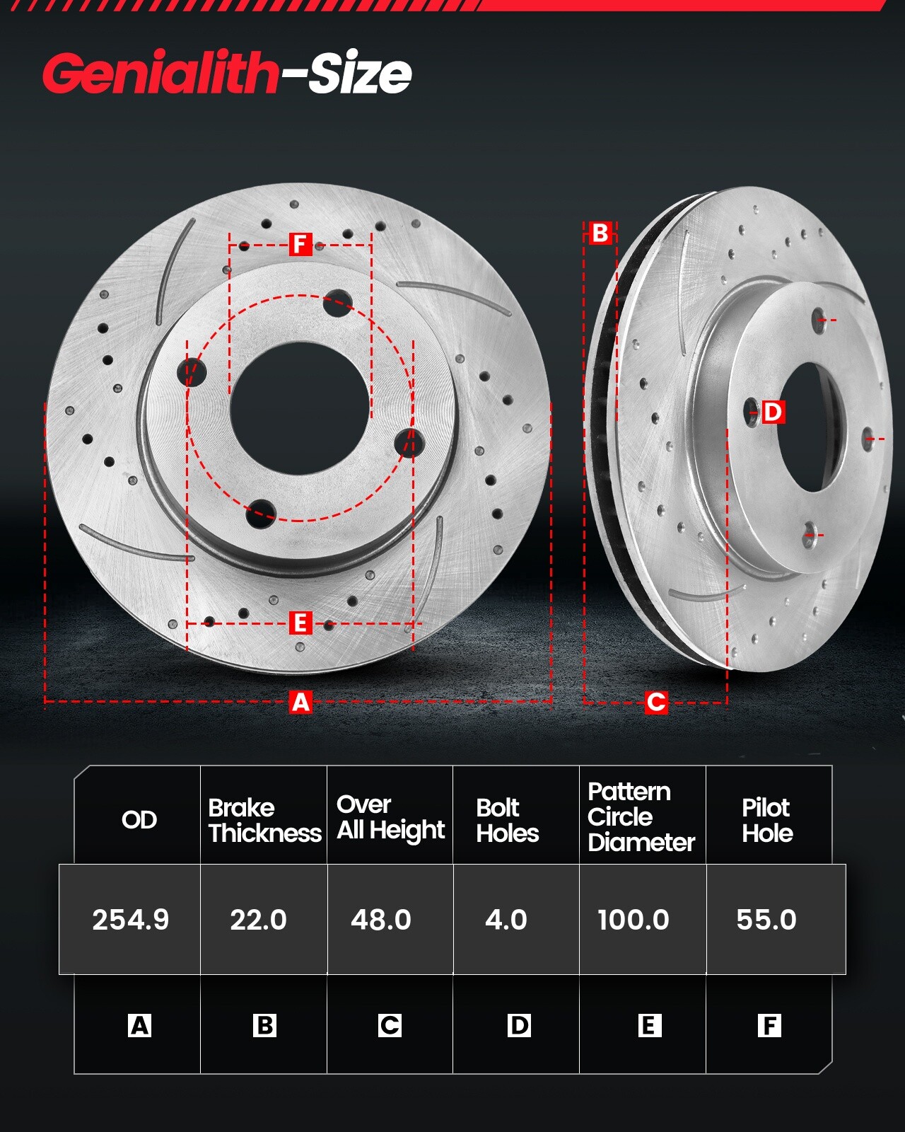 Front Disc Rotors Ceramic Brake Pads for 1998 – 2002 Chevy Prizm Toyota Corolla