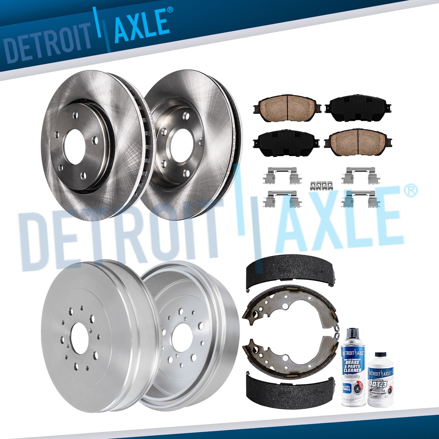 Front Disc Brake Rotors Rear Drums for 2004 2005 2006 – 2010 Toyota Sienna 5 LUG