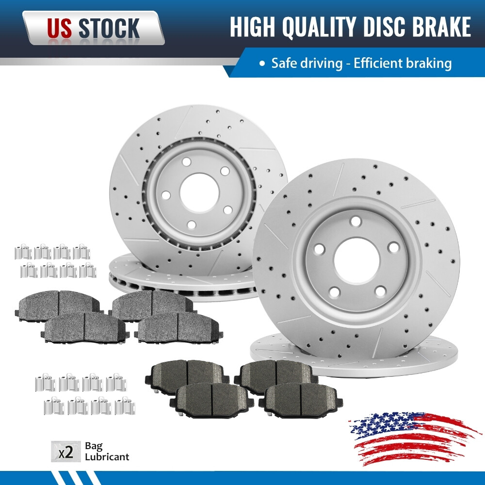 330mm Front 328mm Rear Rotors Brake Pads for Dodge Grand Caravan Journey Routan