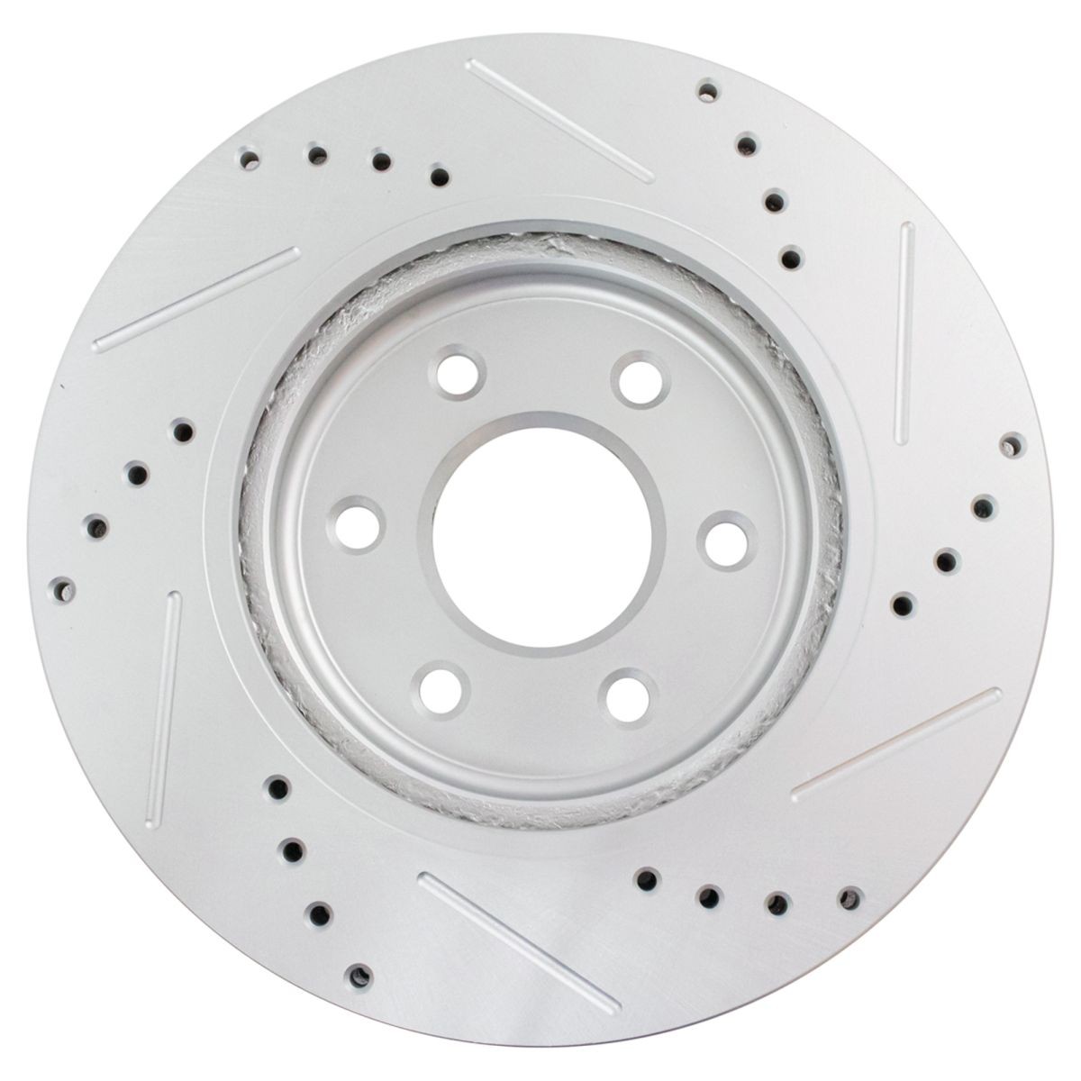 TRQ Performance Brake Rotor Drilled & Slotted Front Coated Pair for Nissan