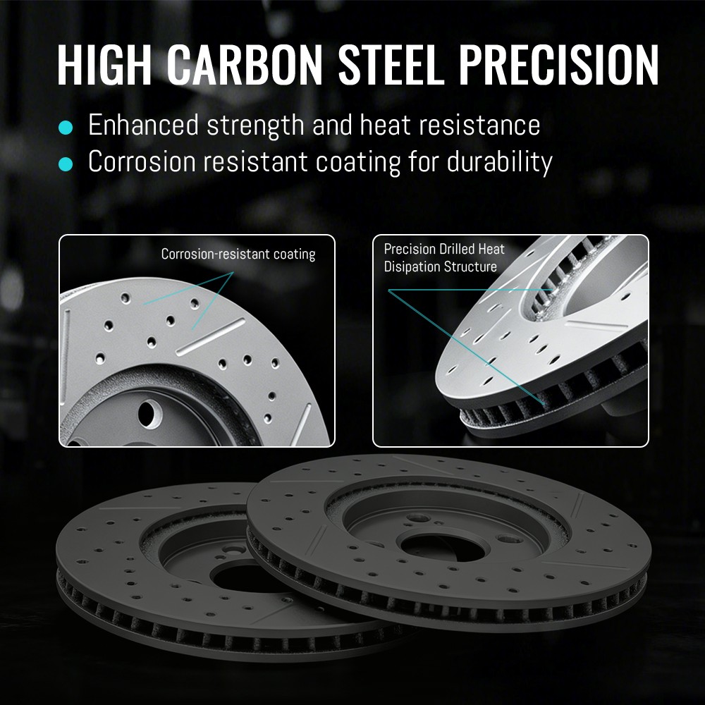 14.96 inch Front Disc Drilled Brake Rotors for Dodge Durango Jeep Grand Cherokee