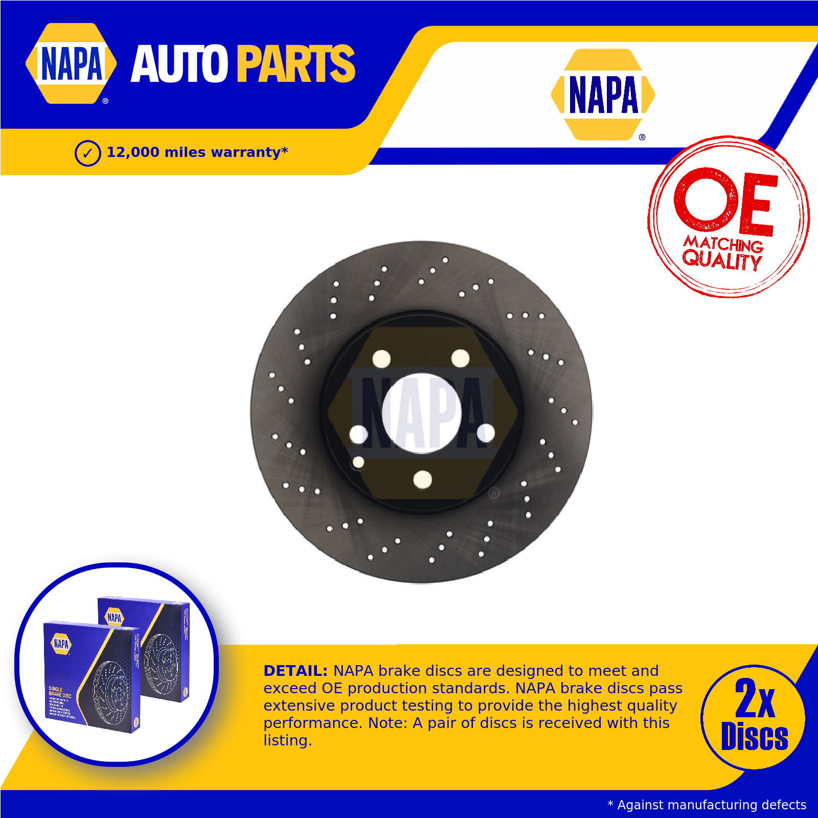 2x Brake Discs Pair Vented fits MERCEDES C200 S204, W204 2.2D Front 09 to 14 Set