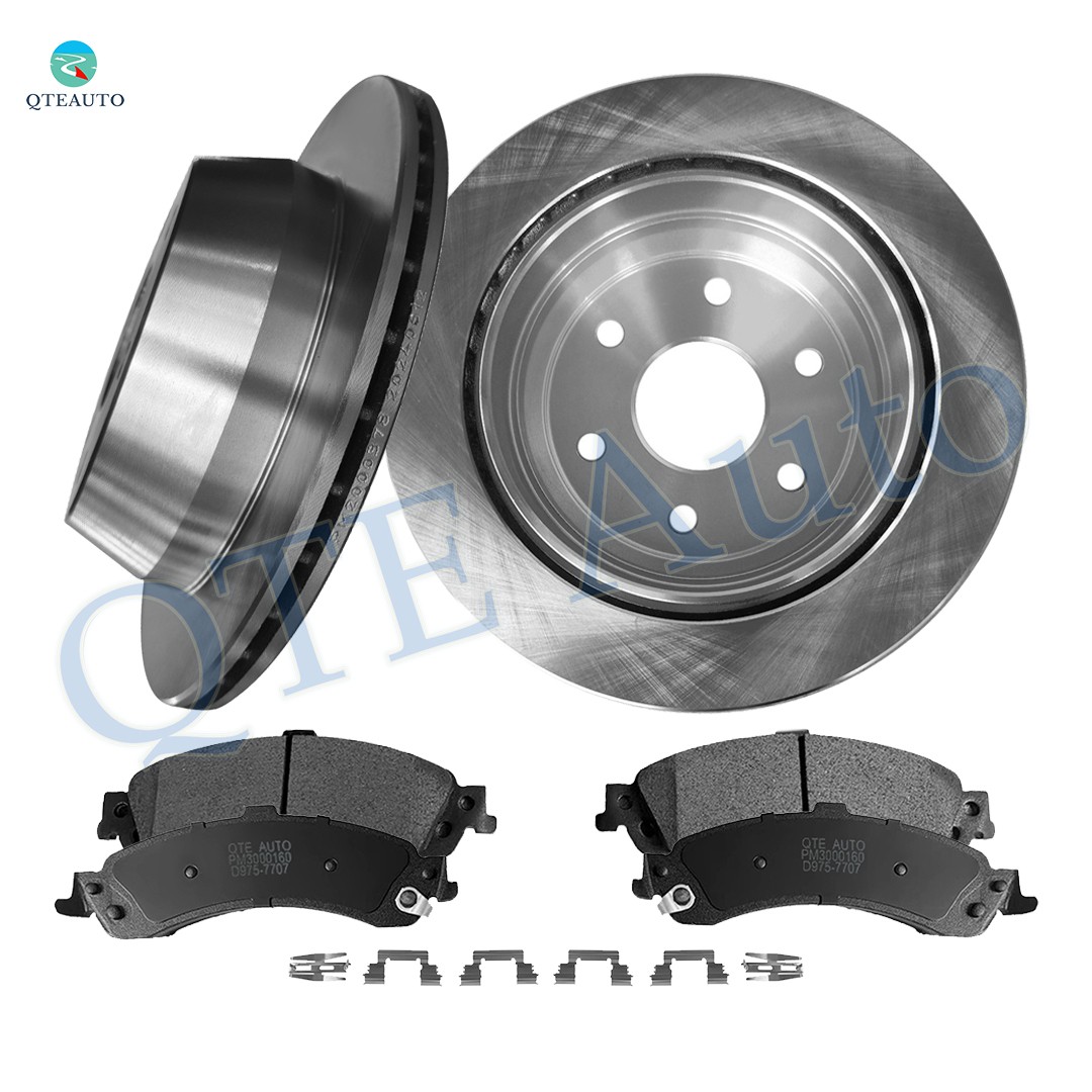 6 Rear 325 Brake Rotors-Ceramic Brake Pad For 2003 2004 Chevrolet Avalanche 1500