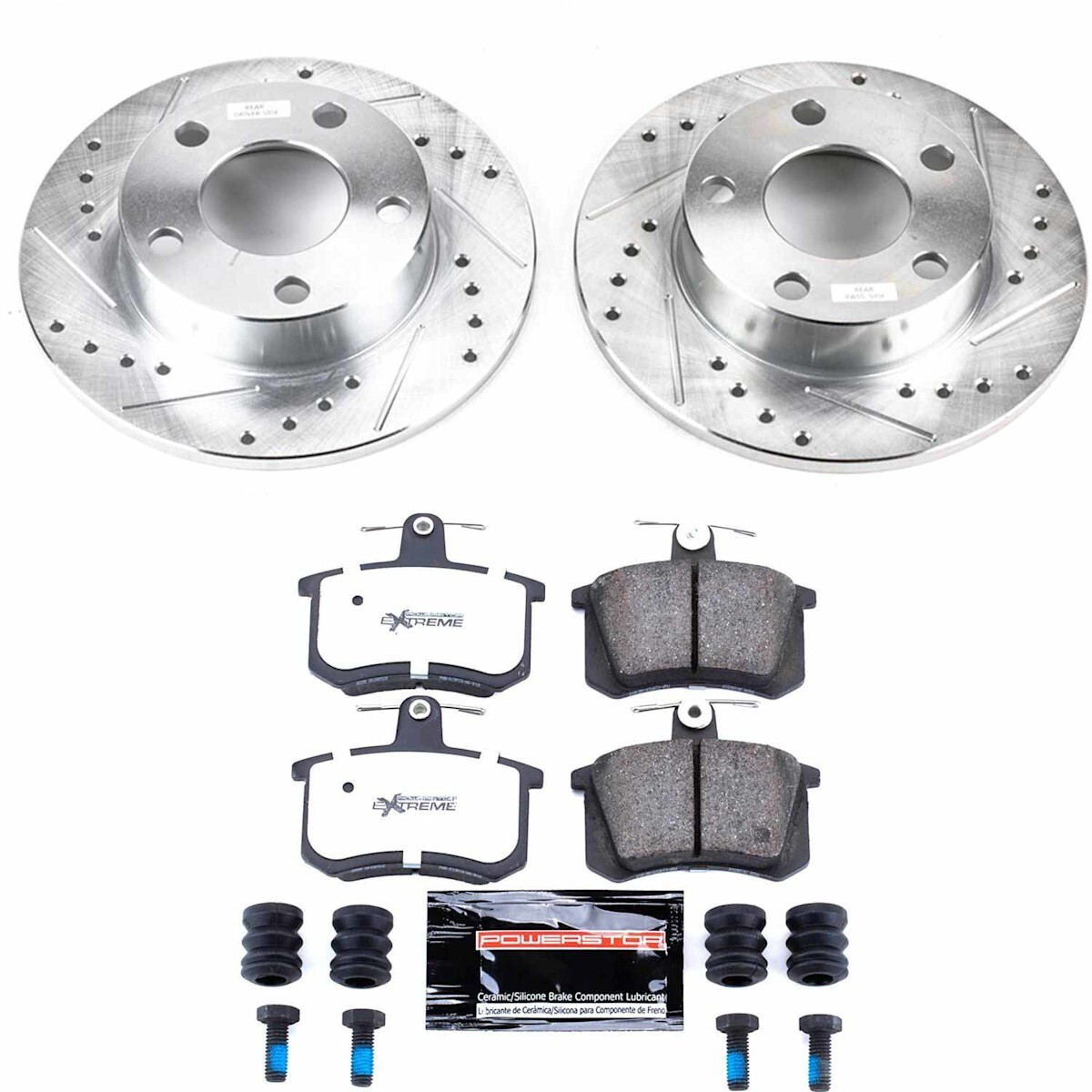 K530-26 Powerstop 4-Wheel Set Brake Disc and Pad Kits Front & Rear for Audi
