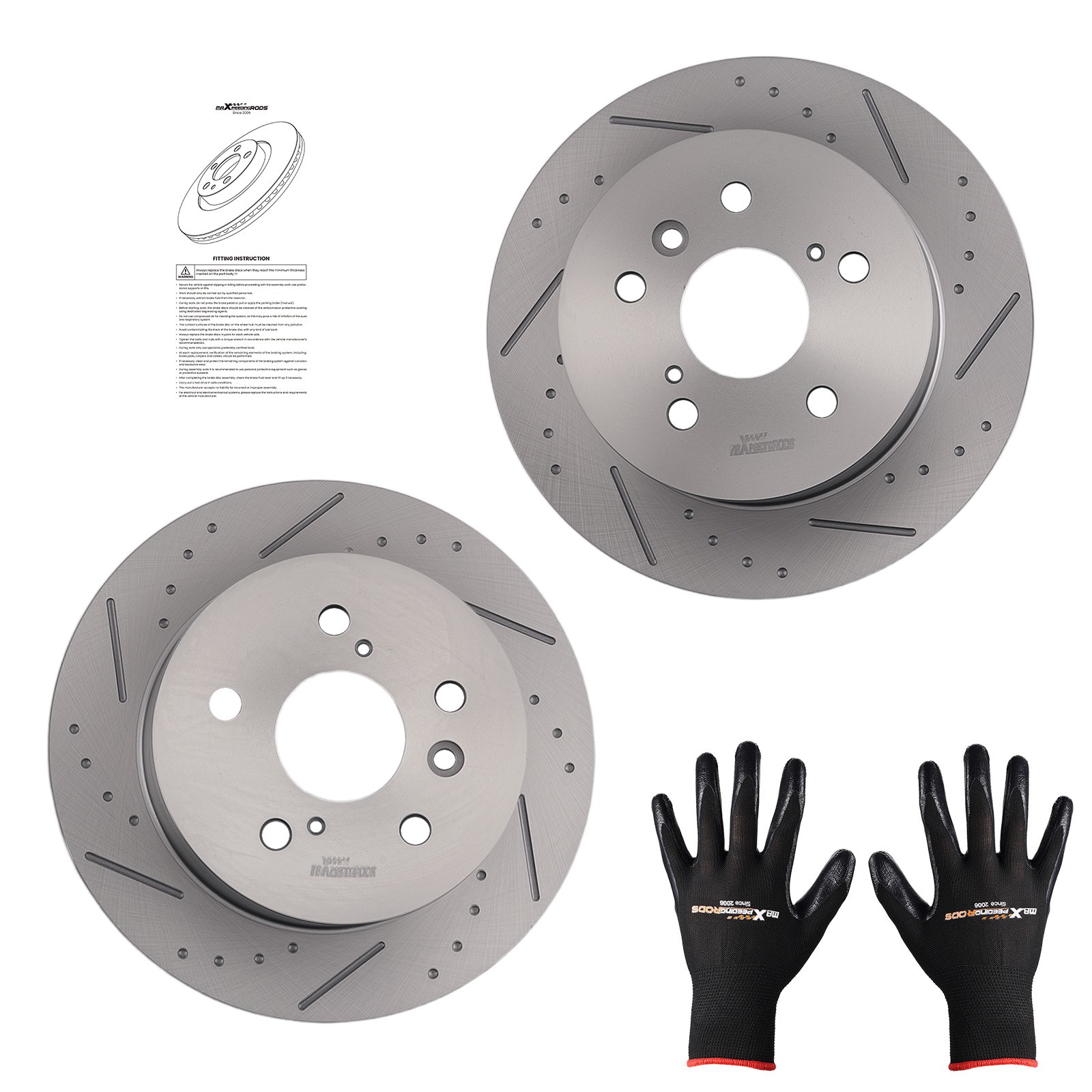 Rear Solid Brake Rotors Set for Lexus ES350 2007-2012 Toyota Camry 2007-2011