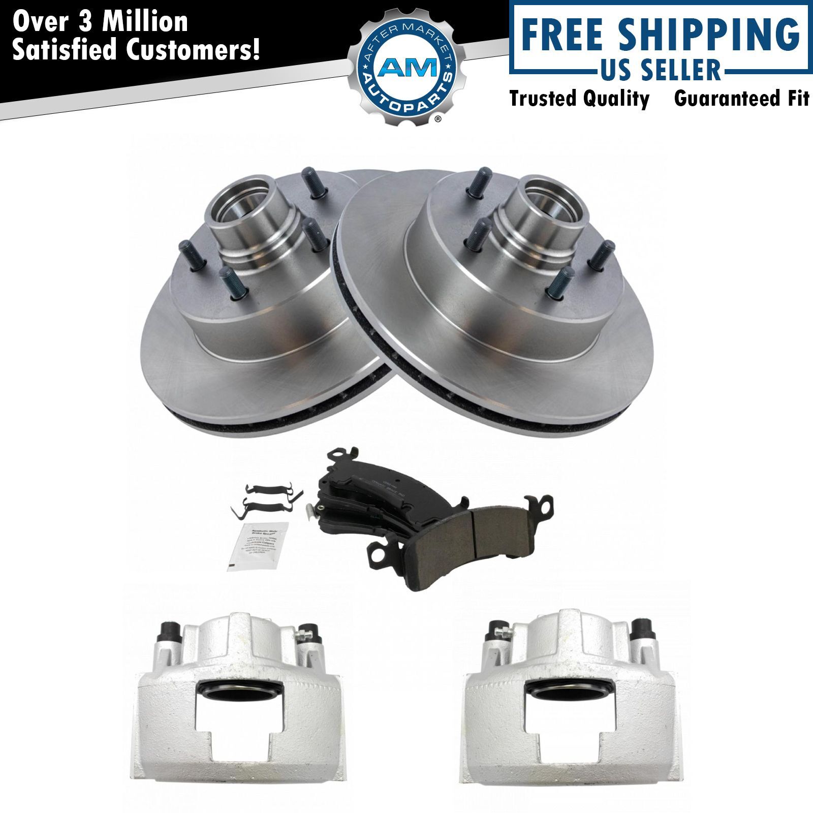 Front Ceramic Brake Pads Rotors & Calipers Kit for Chevy Astro GMC Safari