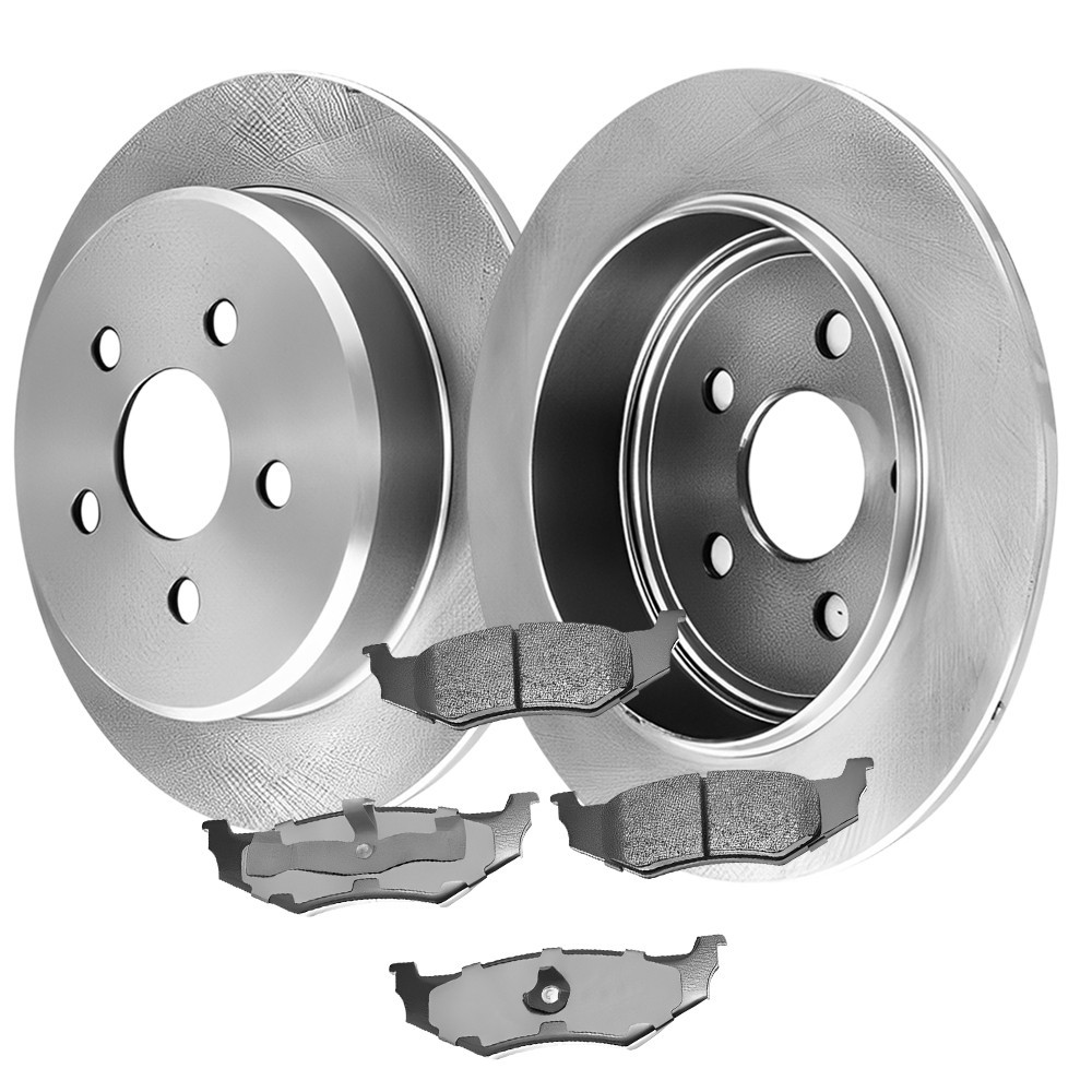 Rear Right & Rear Left Disc Brake Rotors With Pads For Chrysler PT Cruiser 03-01