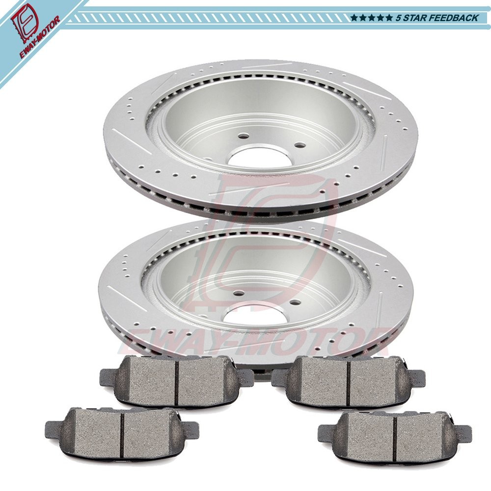 For Infiniti FX35 JX35 For Nissan Murano Quest Rear Ceramic Brake Rotors Pads