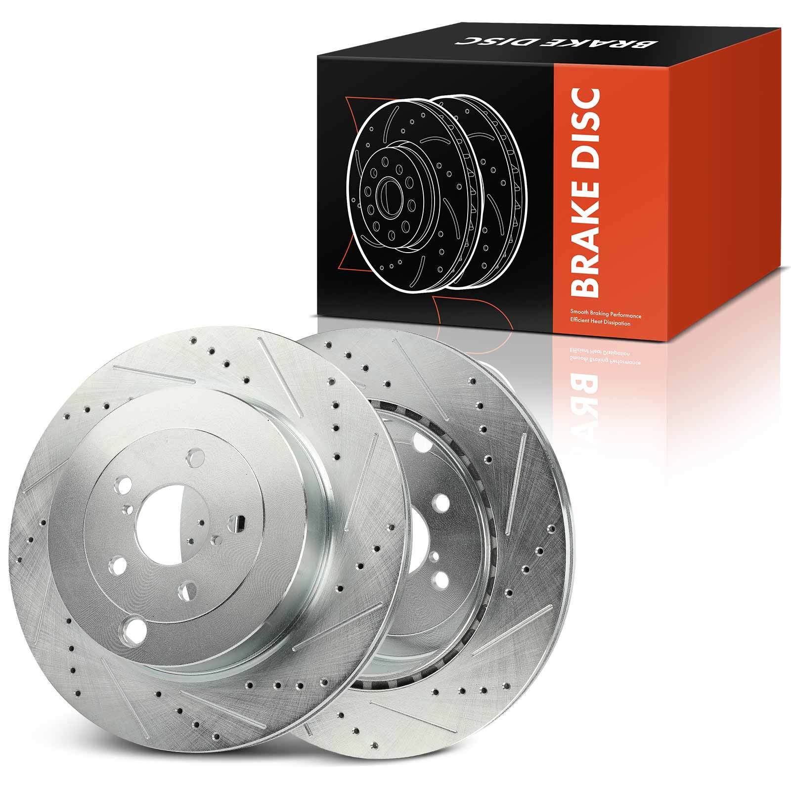 2x Rear LH&RH Drilled Brake Rotors for Subaru BRZ 2017-2020 Toyota 86 2019-2020