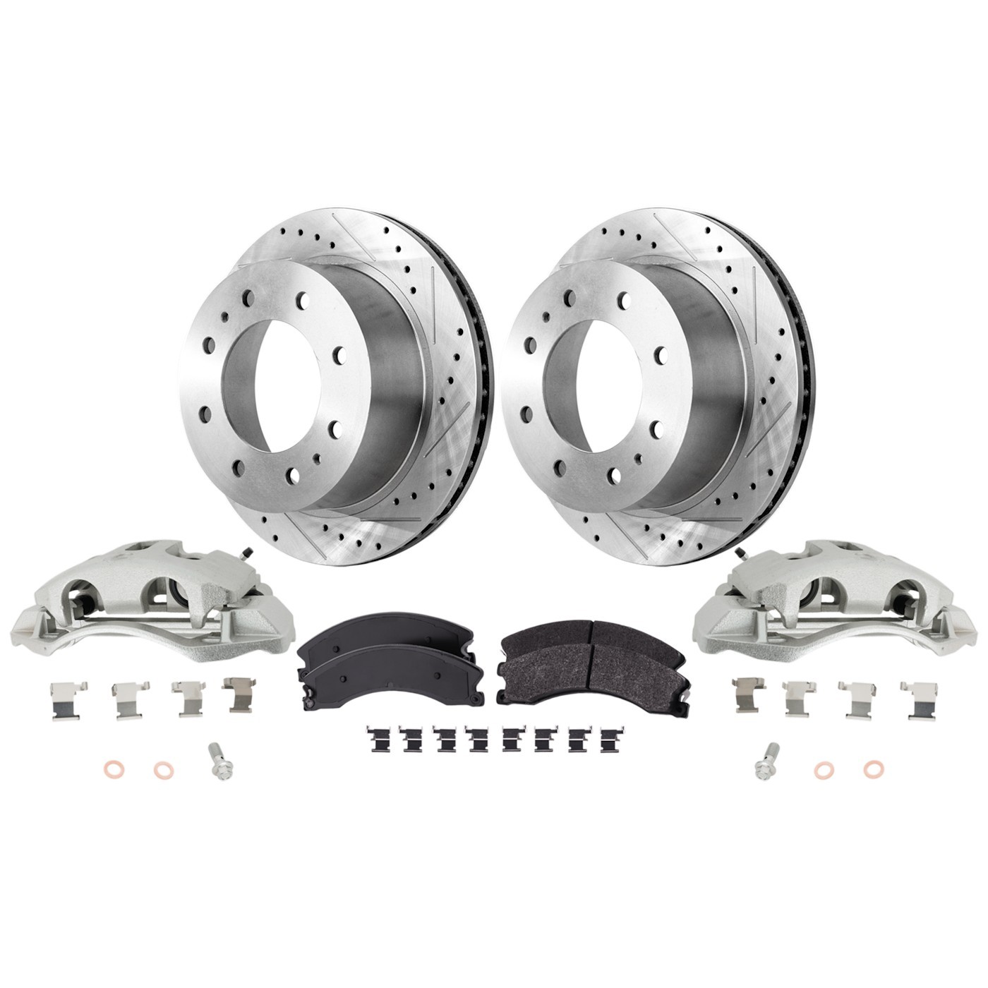 Brake Kit With Calipers 2-Wheel Set Rear for Chevy Chevrolet Silverado 2500 HD