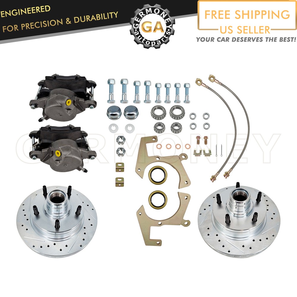 New Brake drilled&slotted Rotors Bolt On Disc Kit For 1957-1964 Ford F100 Truck