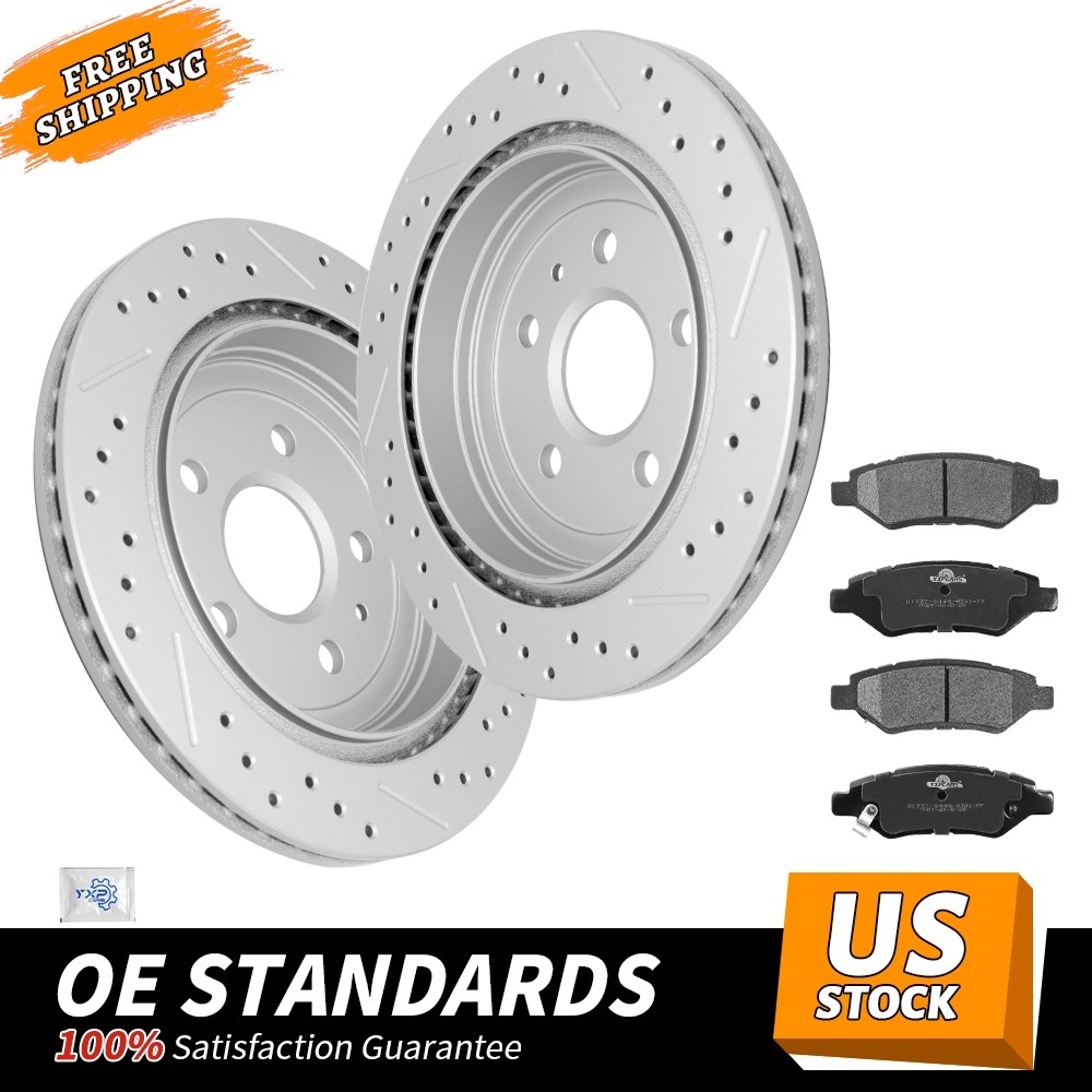 315mm Rear Disc Rotors Ceramic Brake Pads for Chevrolet Camaro Cadillac CTS