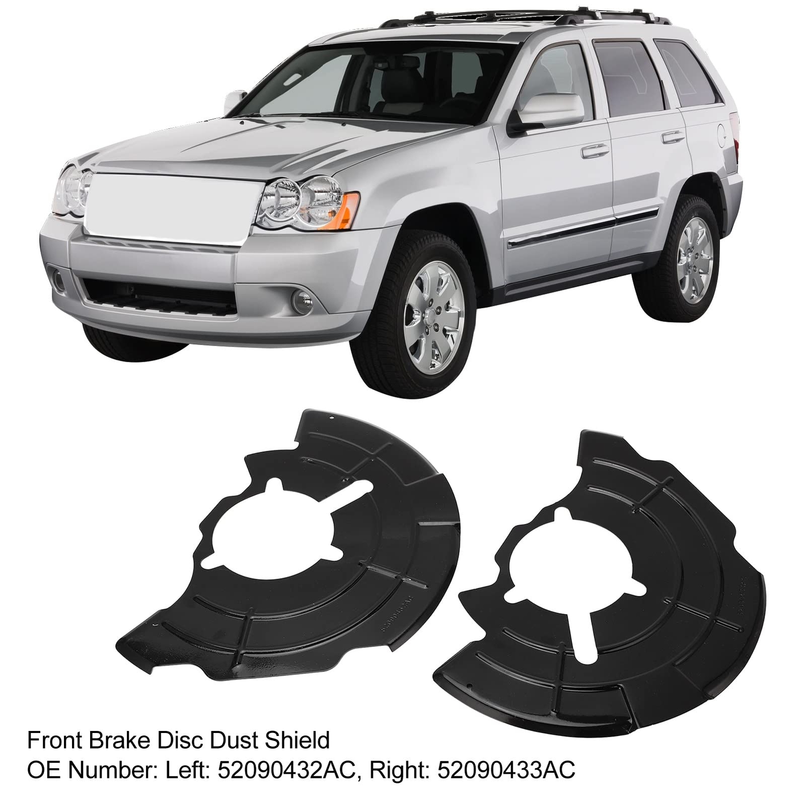 2Pcs Front LH&RH Brake Dust Shield Fits 2005-2010 Jeep Grand Cherokee