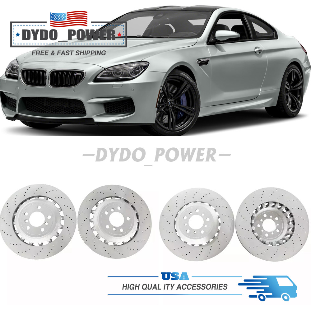 Fit 4.4L BMW M5 M6 F06 F10 F12 F13 Front&Rear Vented &Drilled Brake Disc Rotors