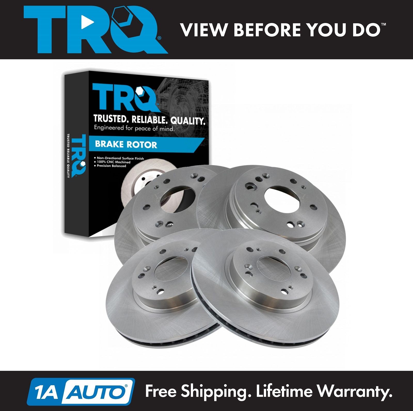 TRQ Front & Rear Brake Rotors Set For 2002-2004 Honda CR-V