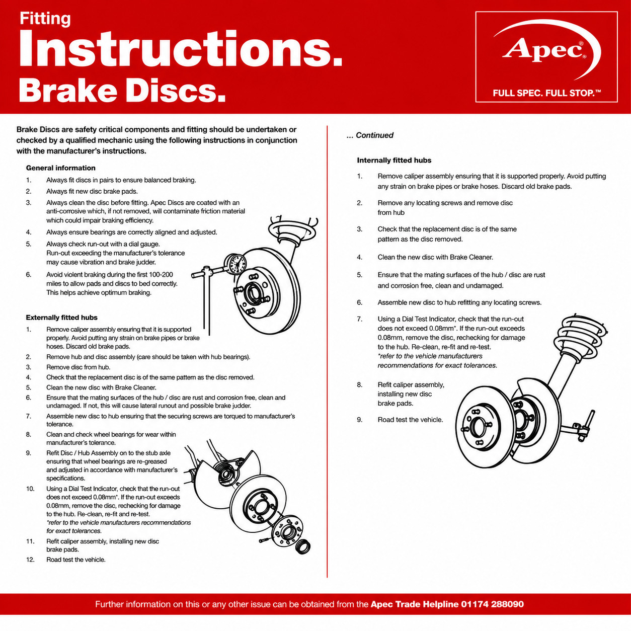 2x APEC Rear Brake Discs For AUDI A3 Sportback (8PA) 2.0 147kW/200HP/1984cc