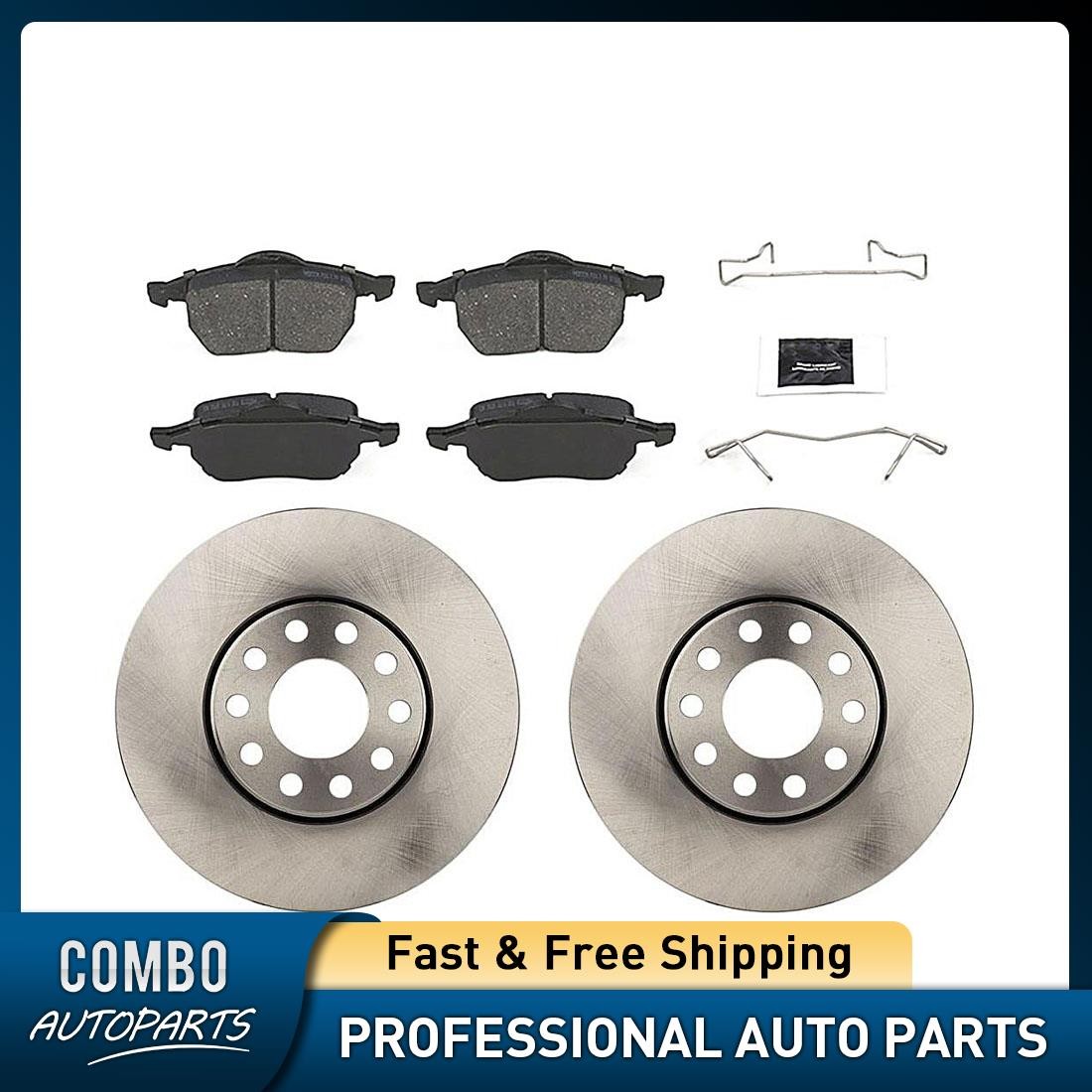 Front Disc Brake Pad Set Disc Brake Rotor fits 1995-1998 Audi A6 Quattro