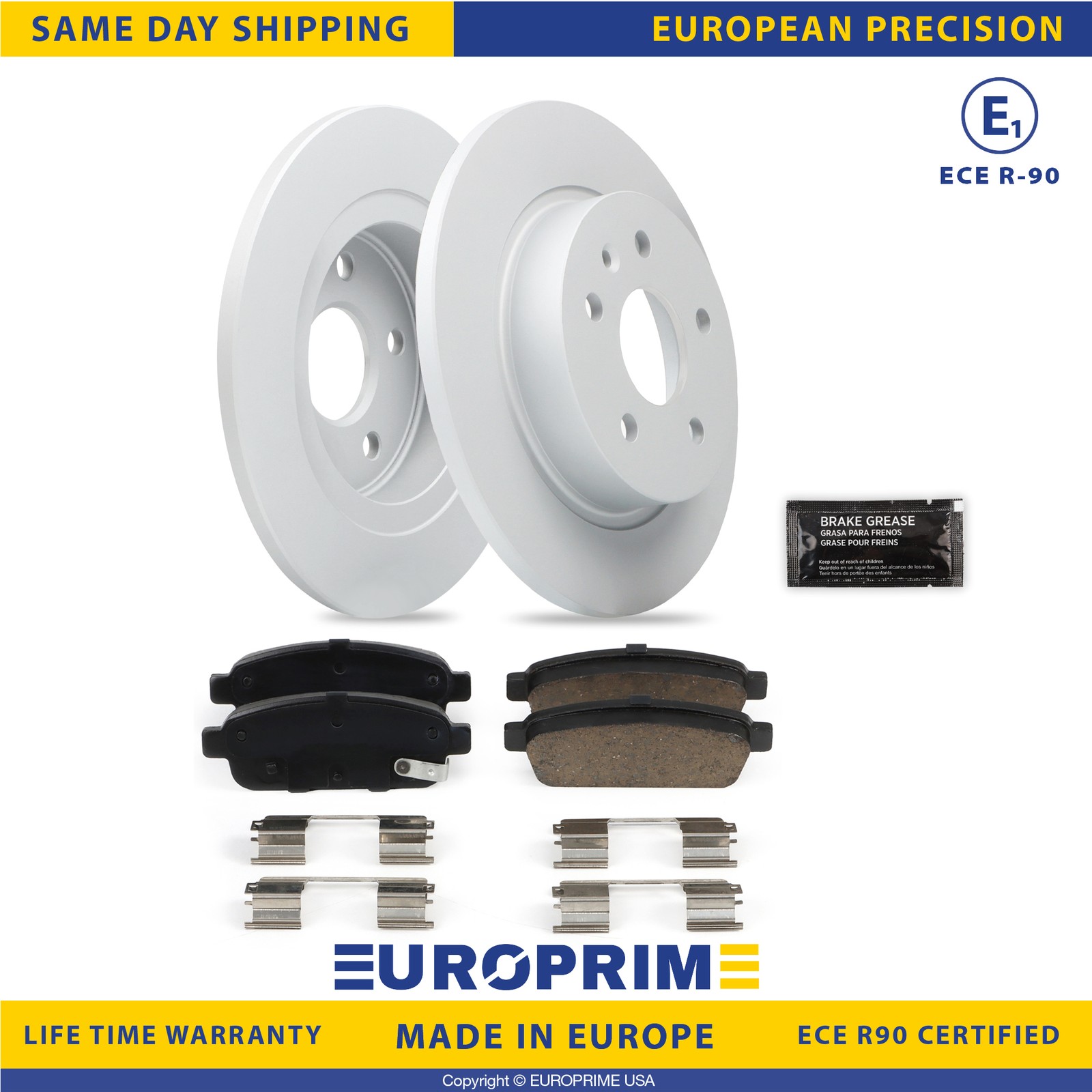 Rear Brake Rotors & Brake Pads for 13-17 Buick Encore 11-15 Chevy Cruze Ceramic