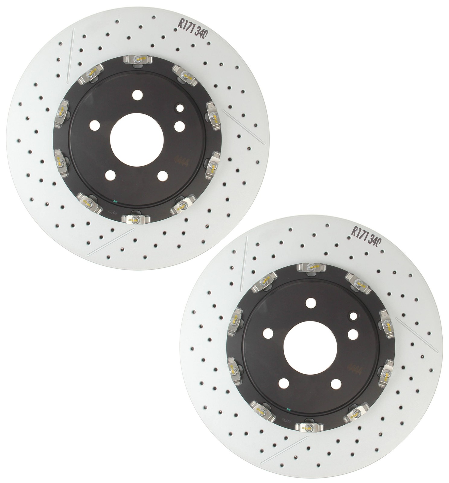 Brembo Pair Set 2 Front Disc Brake Rotors Slotted X-Drilled PVT For MB R171 A209