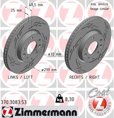 Zimmermann 370.3083.53 Brake Disc for Mazda