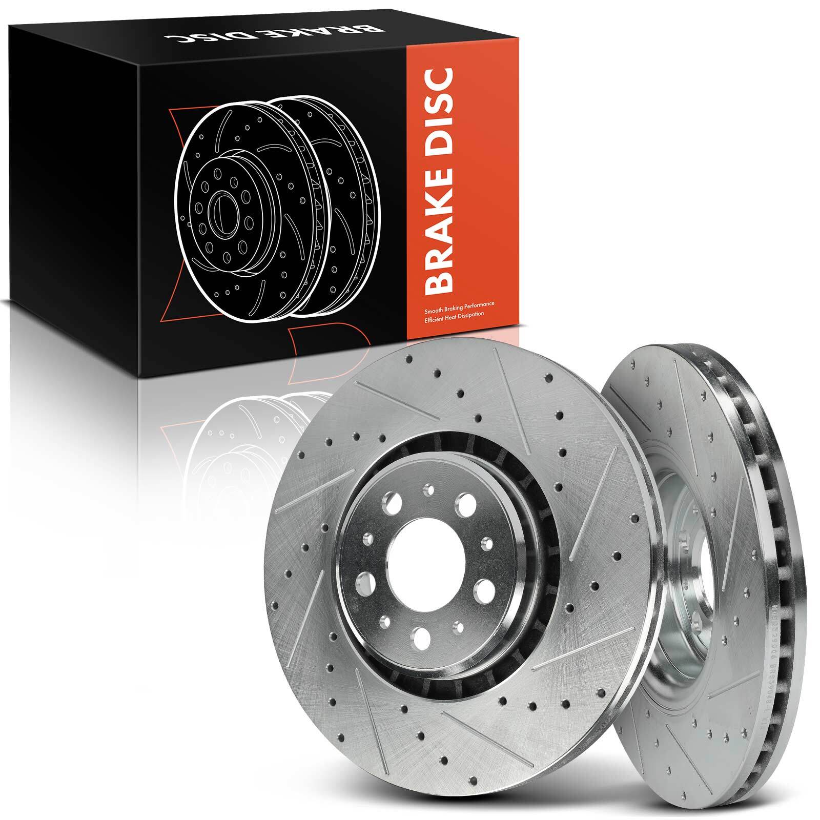 2x Drilled Brake Rotors for Honda Civic 2016-2023 Insight 2019-2022 Rear Side