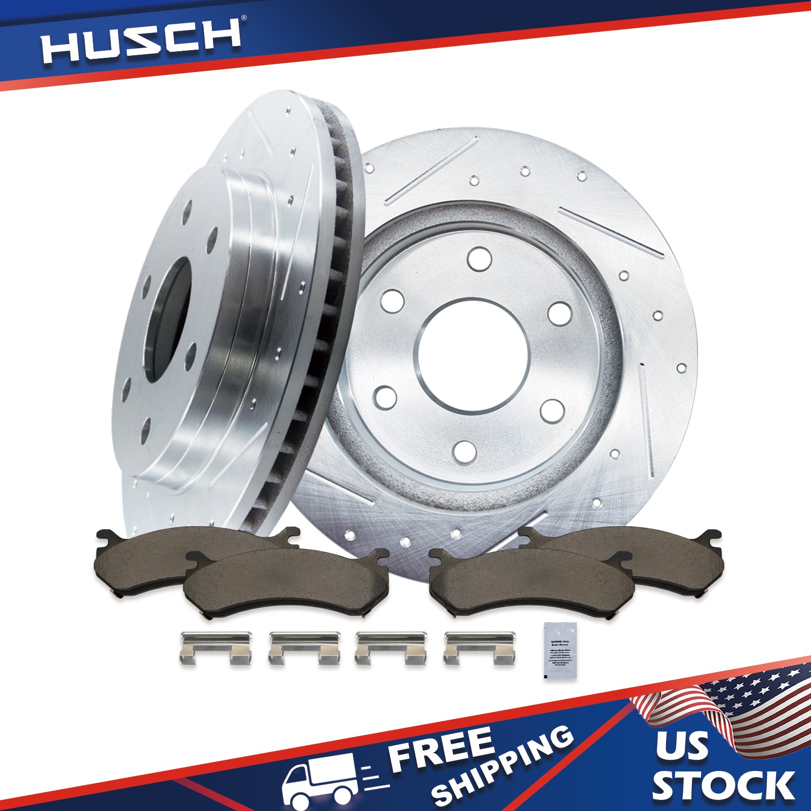 305mm Front Drilled Rotors Ceramic Brake Pads For Chevy Tahoe Sierra 1500