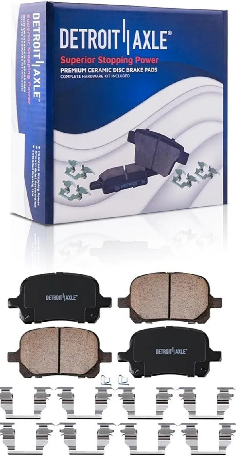 Detroit Axle Front Brake Kit Rotors & Ceramic Pads