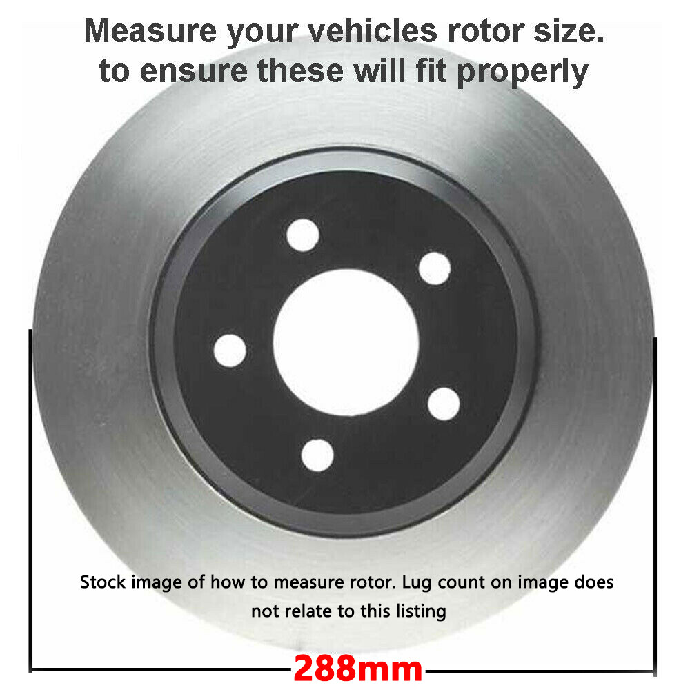 288mm Front Brake Rotor + Ceramic Pad for 2005 2006 2007 – 2018 VW Jetta Rabbit