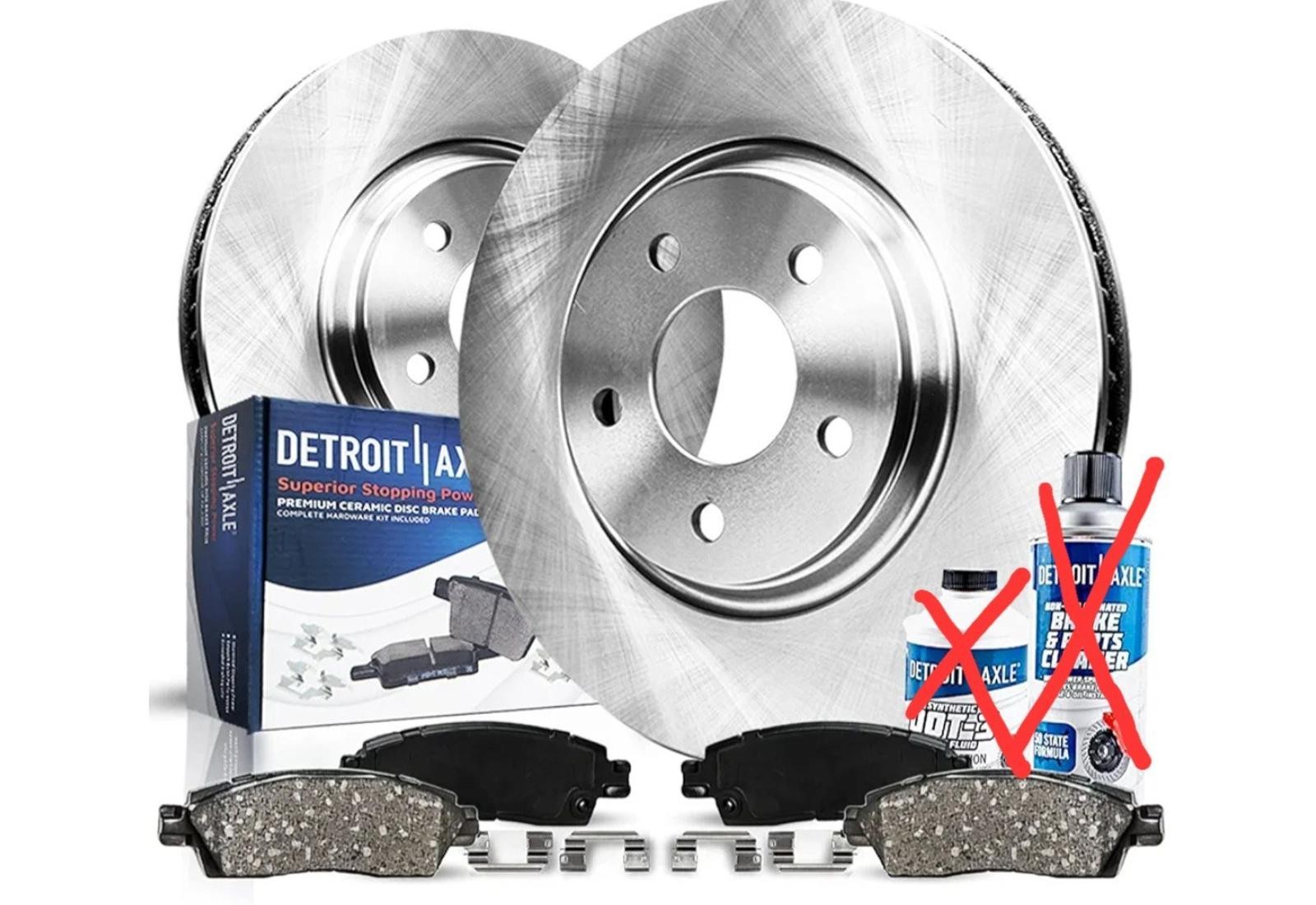 Detroit Axle Front Brake Kit Rotors & Ceramic Pads