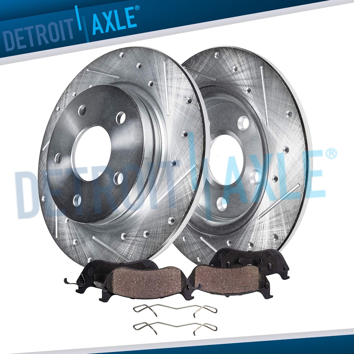Rear Drilled and Slotted Brake Rotors Brake Pads Kit for Ford Edge Lincoln MKX