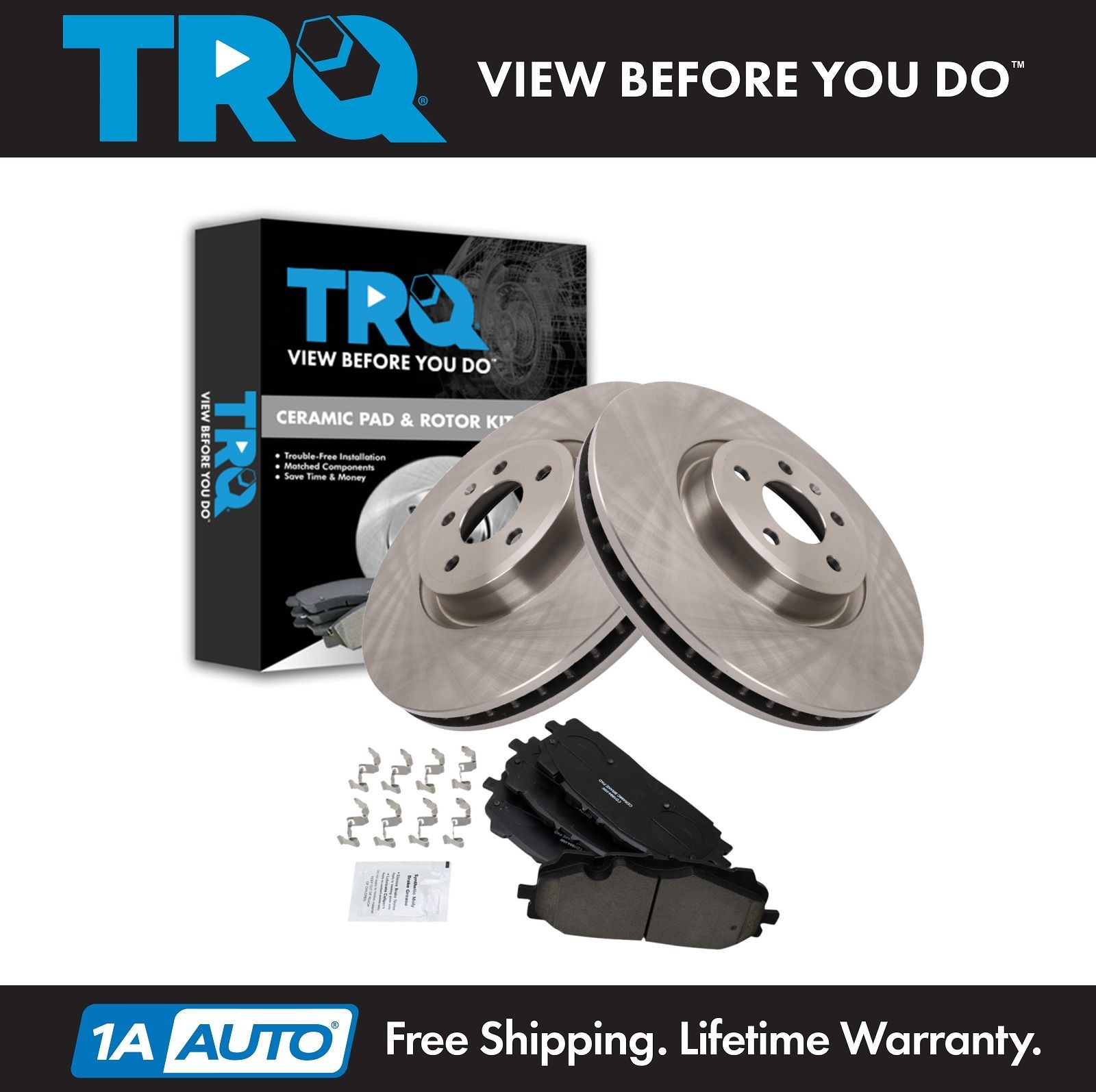 TRQ Front Brake Pad & Rotor Kit Fits 17-24 Audi