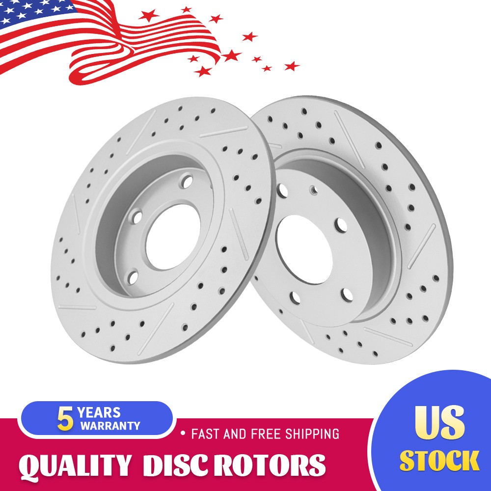 265mm Rear Drilled Slotted Disc Brake Rotors for Mazda 3 Sport CX-3 CX-30