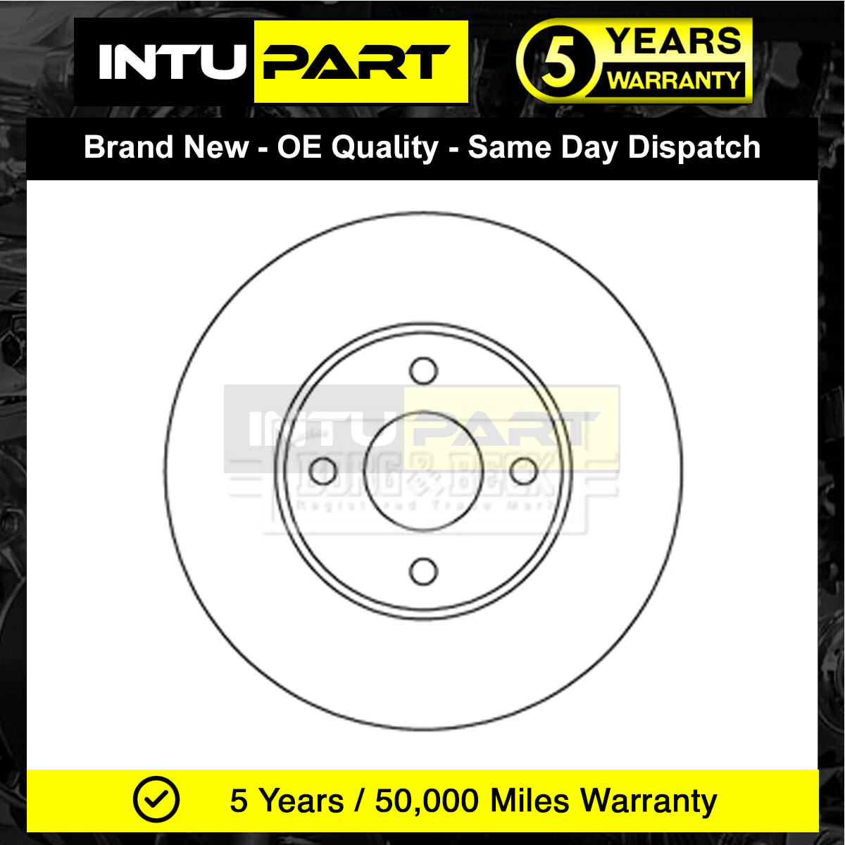 Fits Ford Fiesta 2005-2008 2.0 IntuPart Front 1x Brake Disc 5S6Y1125AC