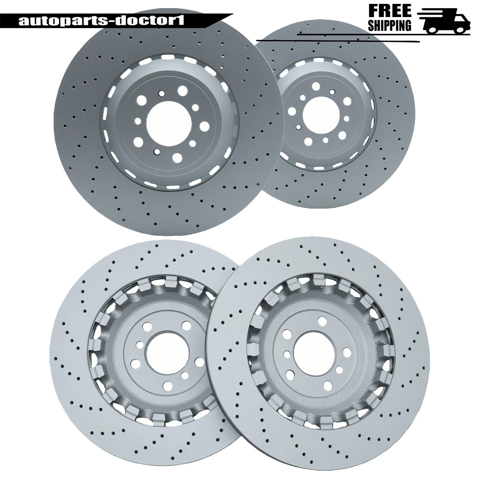 NEW Front & Rear Vented & Drilled Disc Brake Rotors For BMW F06 F10 F12 M5 M6 US