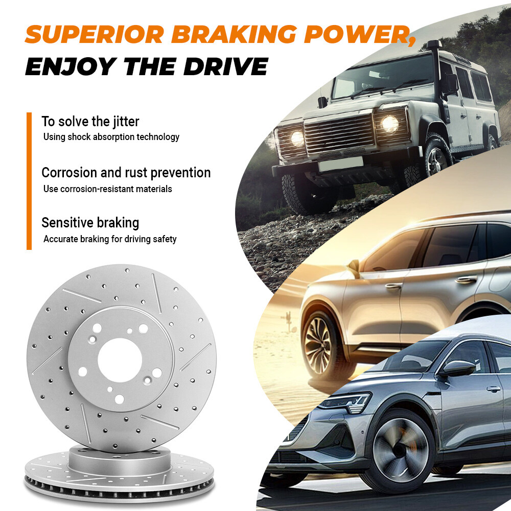 For Subaru Forester Impreza Outback Legacy Front Drilled Disc Brake Rotors Set