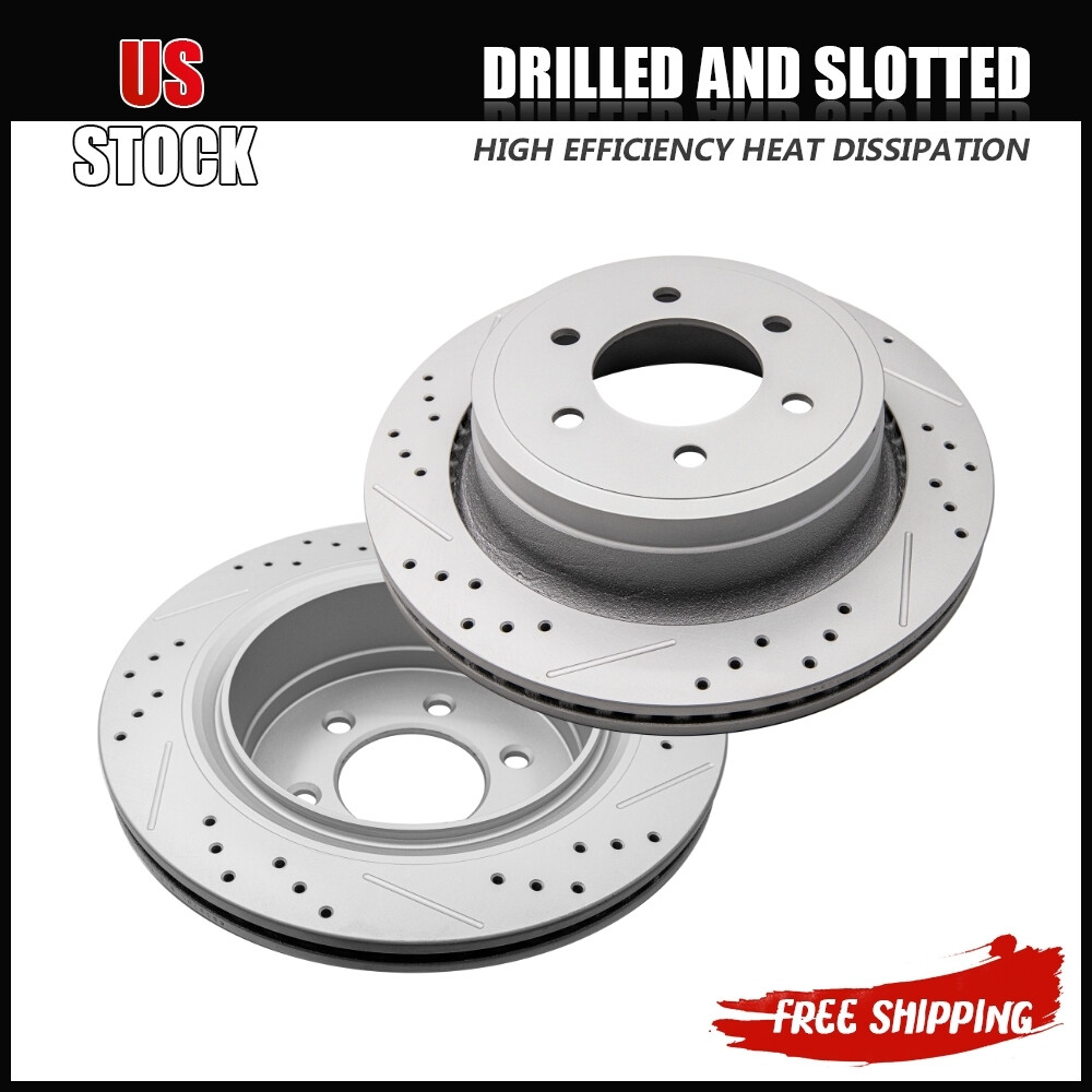 2x Rear Disc Brake Rotors For 2012-2020 Ford F-150 w/ Manual Parking