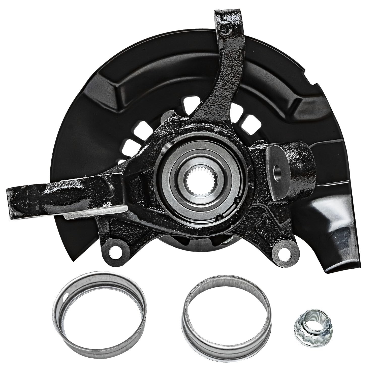 Front Steering Knuckles Hub Bearing Disc Rotors Brake Pads for Toyota Camry 2.4L