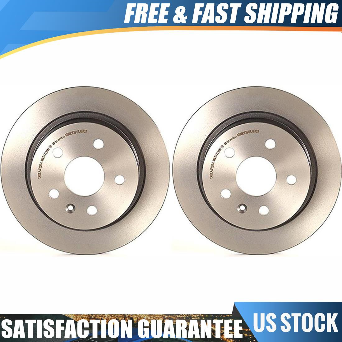 Brembo 2 Rear Disc Brake Rotor Fits Chevrolet Malibu 2.5L