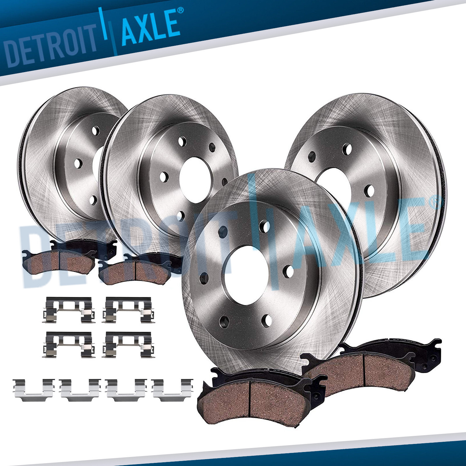 For 2007 – 2016 Chevy Traverse GMC Acadia Enclave Front Rear Rotors Brakes Pads