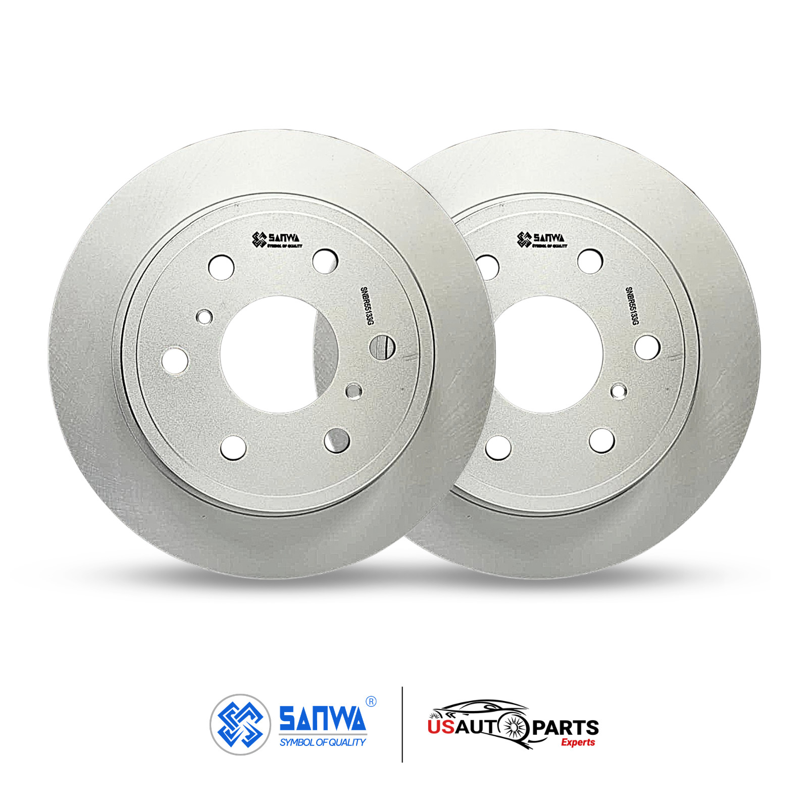 SET OF 2 REAR BRAKE ROTOR VENTED & COATED GEOMET 345 mm FOR CADILLAC 2007-2020
