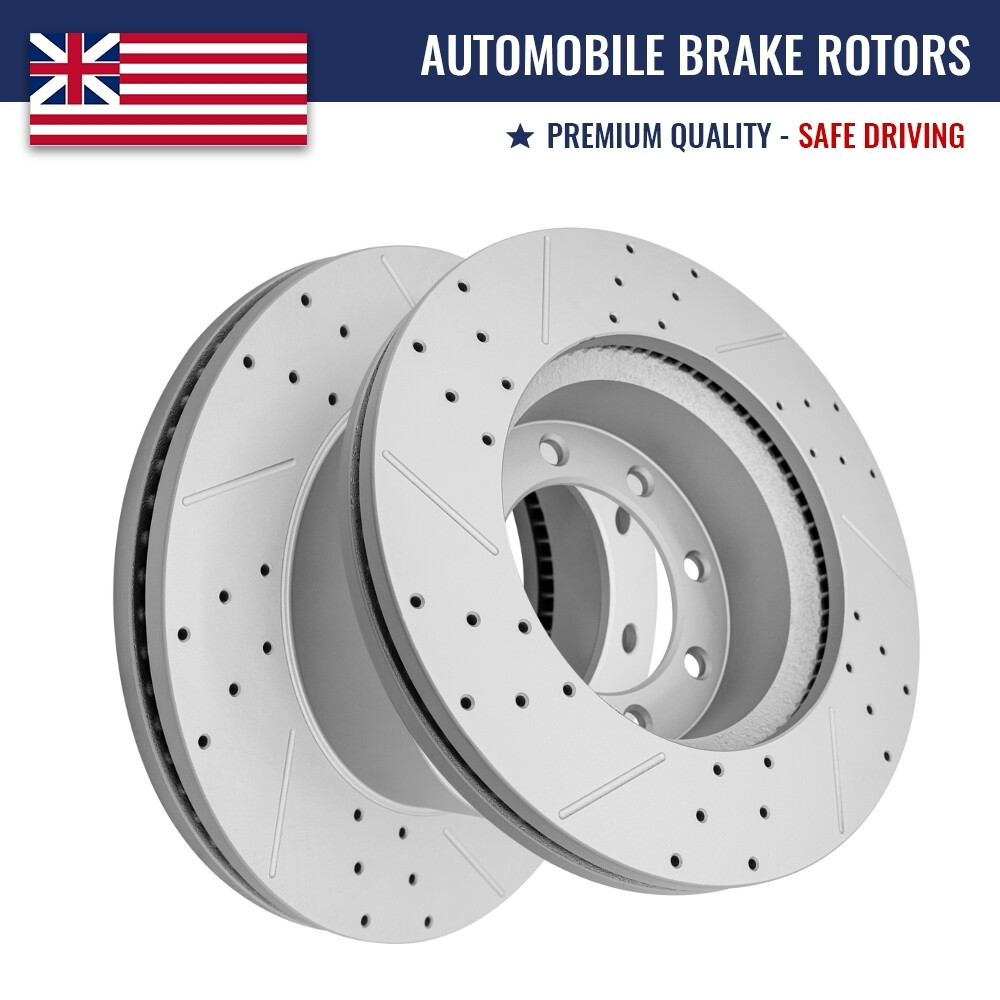Front Drilled Brake Rotors for Ford F-250 Super Duty F-350 Super Duty 6.7L