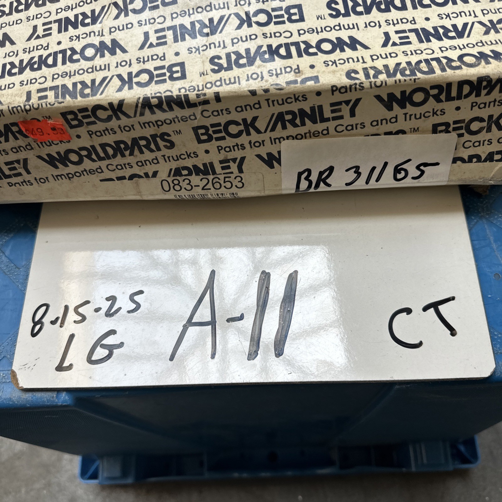 Beck Arnley World Parts New Disc Brake Rotor 083-2653 Cross Reference BR31165