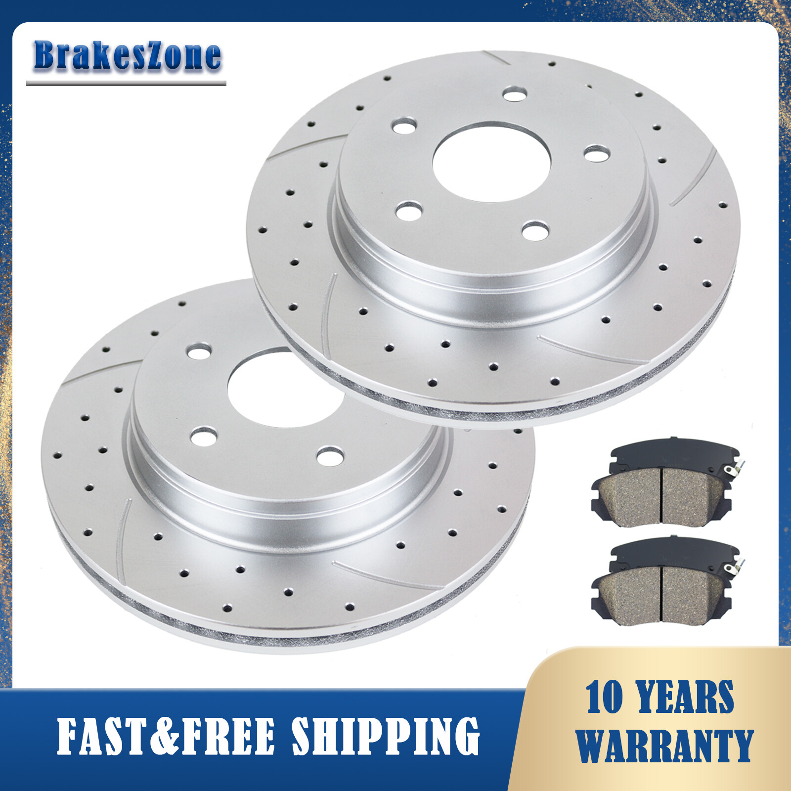 336mm Front Disc Rotors Pads Fit for Dodge Ram 1500 2006-2010 2011-2017 Brakes