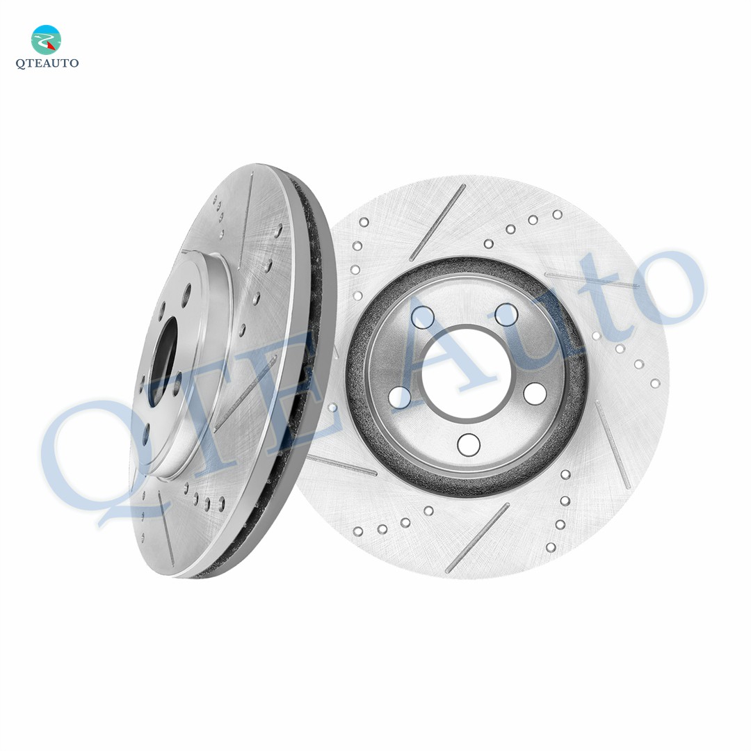 Front Drilled Slotted Brake Disc Rotors 305.2mm For 2003-2011 Lincoln Town CAR