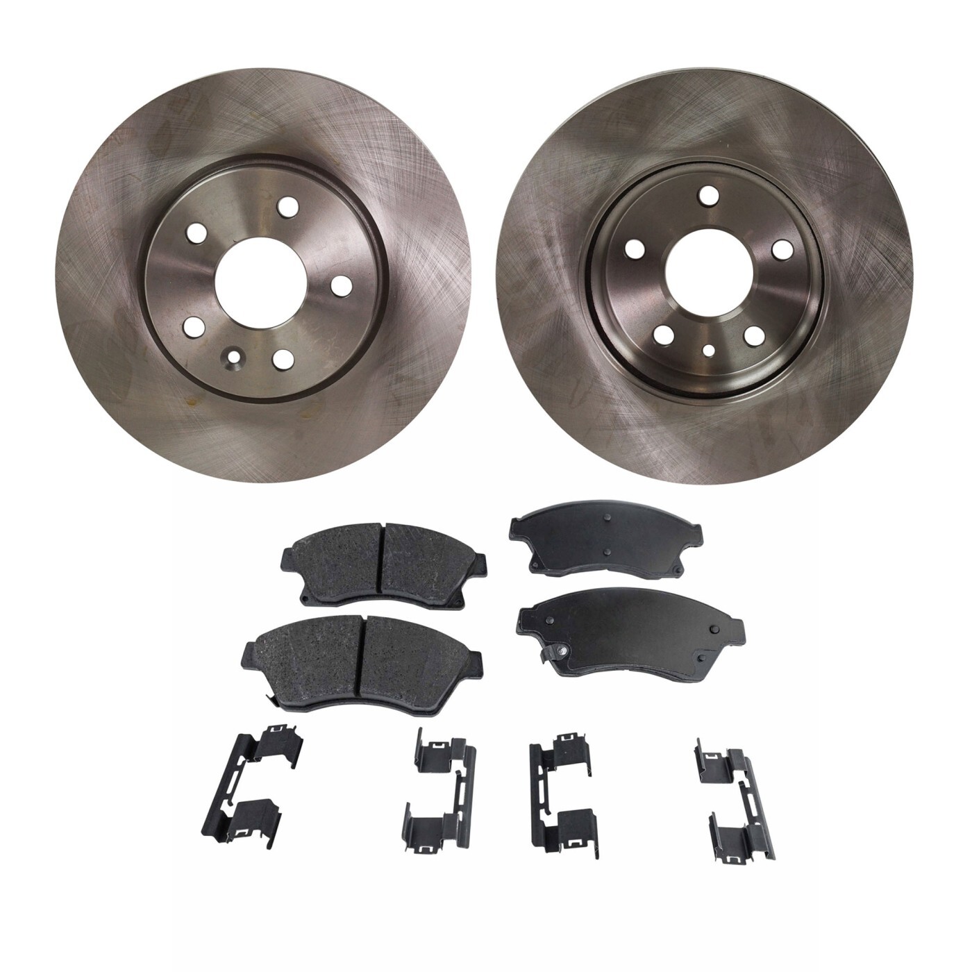 Front Brake Disc and Pad Kit For 2011-2015 Chevrolet Cruze Plain Surface Organic