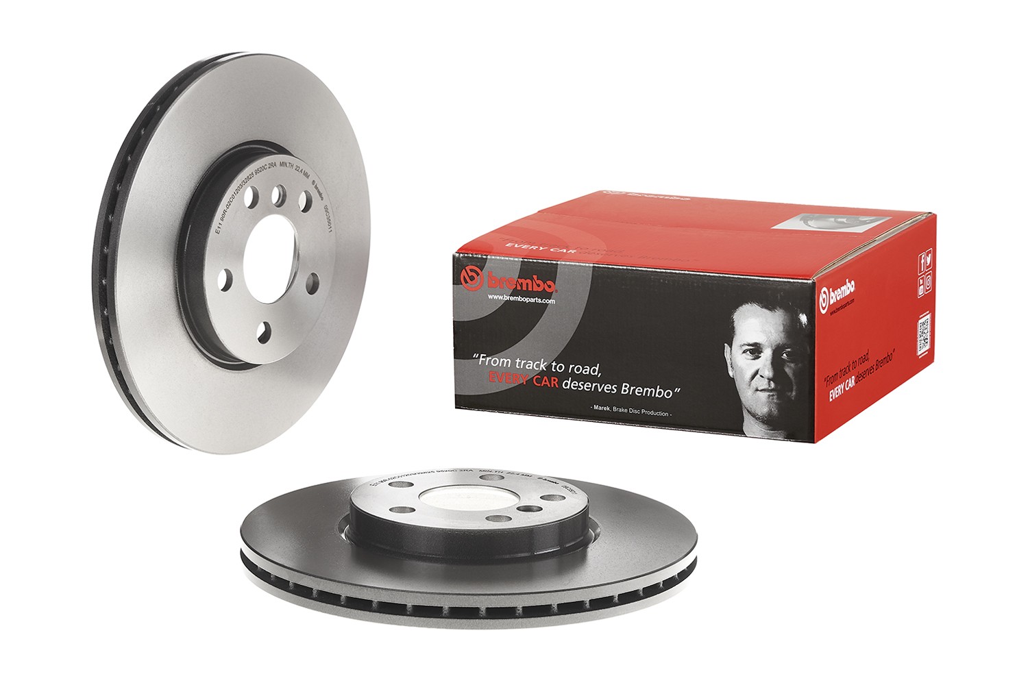 Brembo Front Left or Right Coated Vented 307mm Brake Disc Rotor For Mini F54 F60